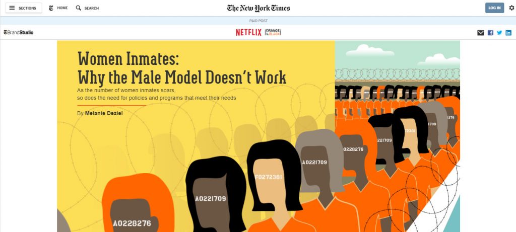 Netflix promotes Orange is the New Black in New York Times
