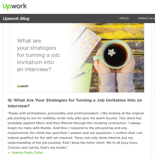 Turn a job invitation into an interview on Upwork