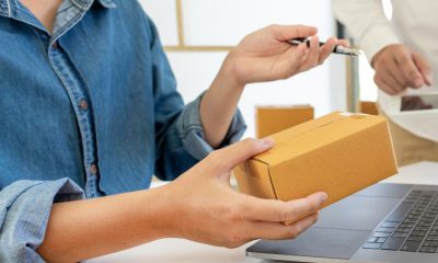 Woman packing orders